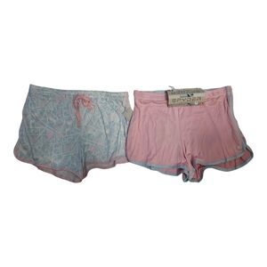 Spyder PJ Pajama Sleep Shorts XL 2 Pack Pink Green Comfy Lounge NWT Lot 2 WS75
